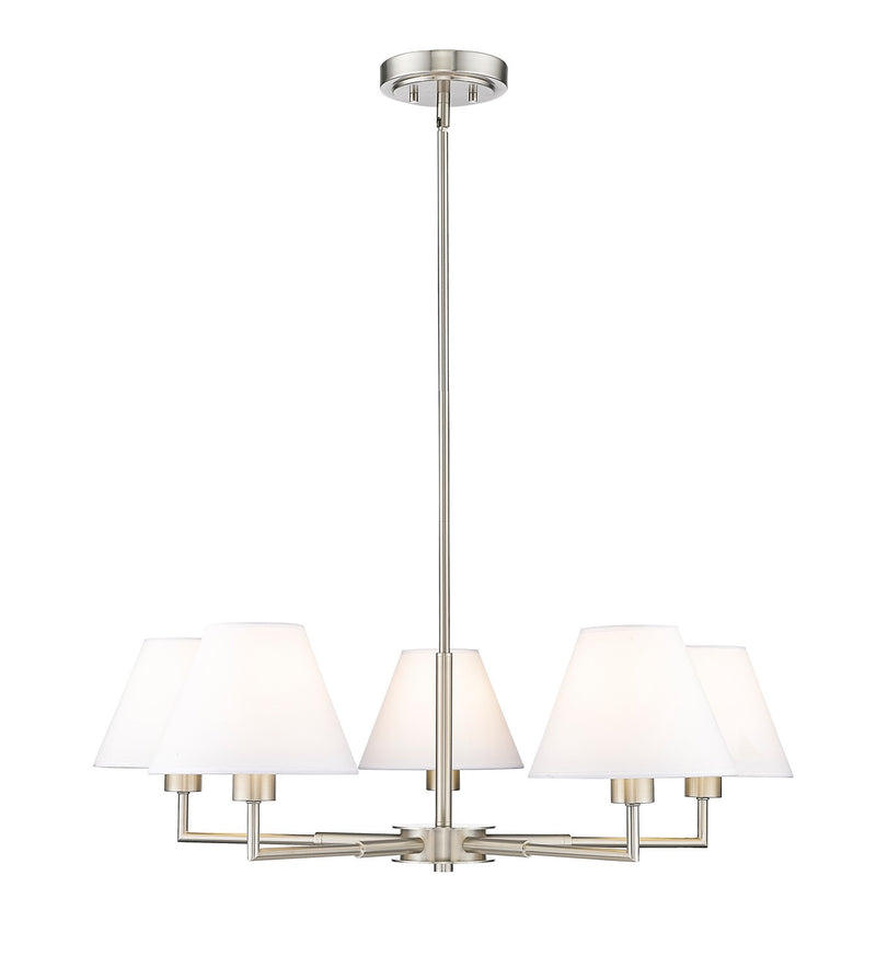 Z-Lite 744-34R-BN Five Light Chandelier, Brushed Nickel