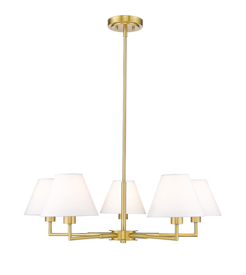Z-Lite 744-34R-LG Five Light Chandelier, Luxe Gold