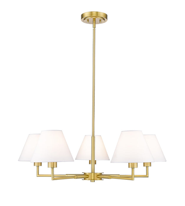 Z-Lite 744-34R-LG Five Light Chandelier, Luxe Gold