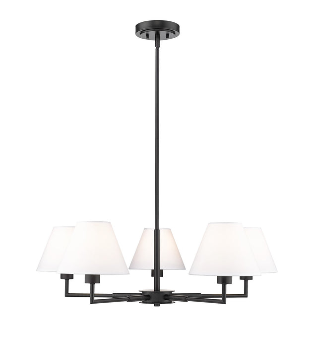 Z-Lite 744-34R-MB Five Light Chandelier, Matte Black
