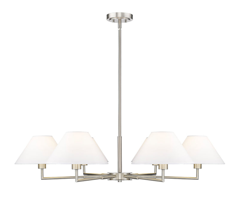 Z-Lite 744-44R-BN Six Light Chandelier, Brushed Nickel