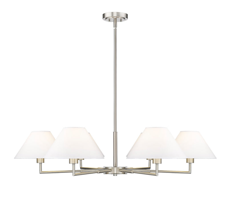 Z-Lite 744-44R-BN Six Light Chandelier, Brushed Nickel