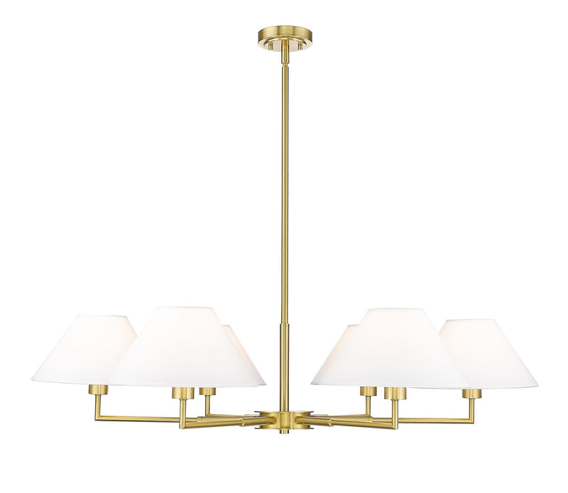 Z-Lite 744-44R-LG Six Light Chandelier, Luxe Gold