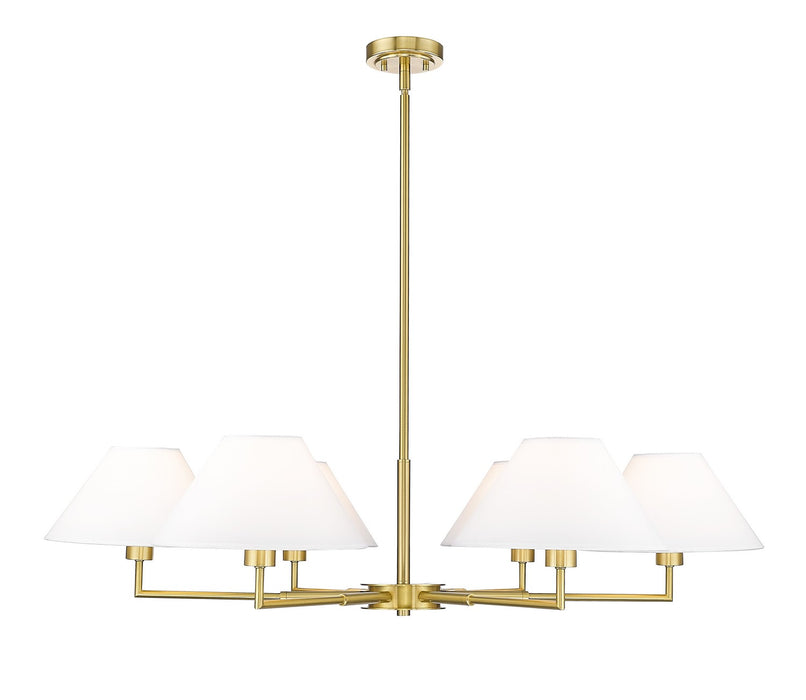Z-Lite 744-44R-LG Six Light Chandelier, Luxe Gold