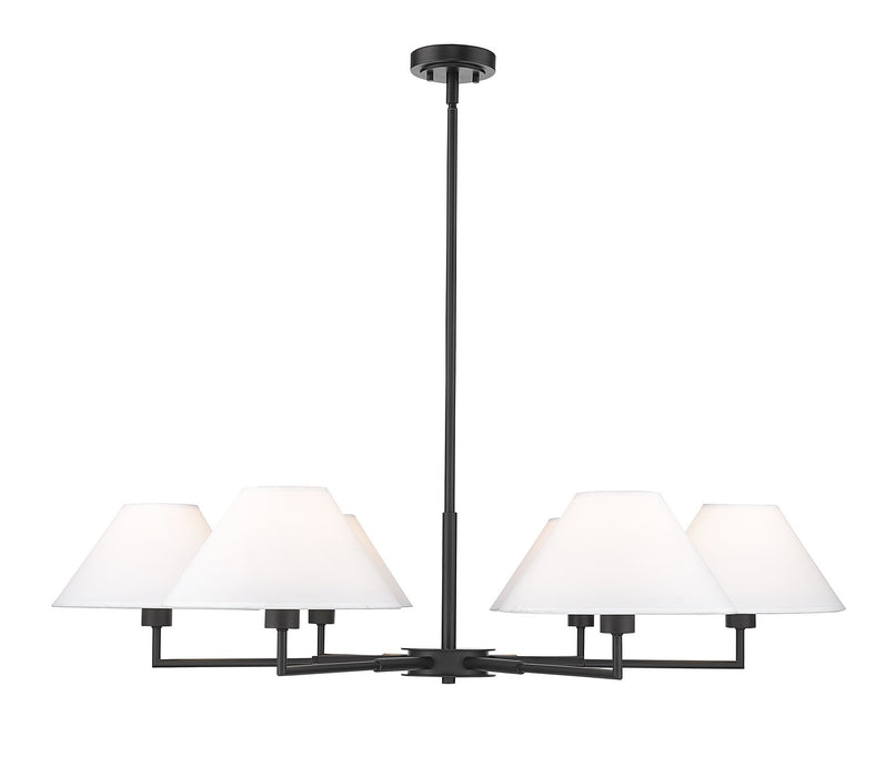 Z-Lite 744-44R-MB Six Light Chandelier, Matte Black