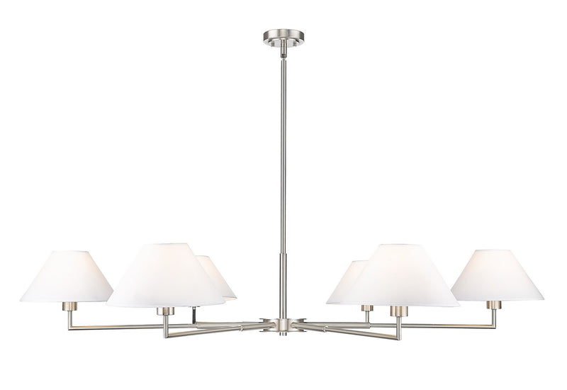 Z-Lite 744-63R-BN Six Light Chandelier, Brushed Nickel