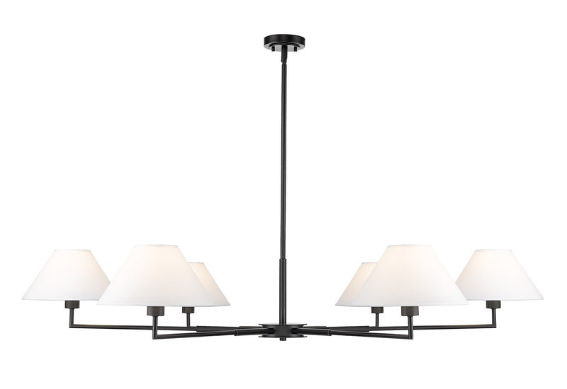 Z-Lite 744-63R-MB Six Light Chandelier, Matte Black