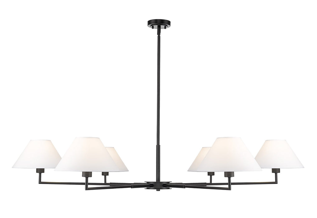 Z-Lite 744-63R-MB Six Light Chandelier, Matte Black