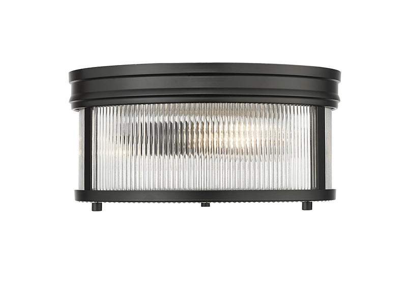 Z-Lite 7504FR13-MB Two Light Flush Mount, Matte Black