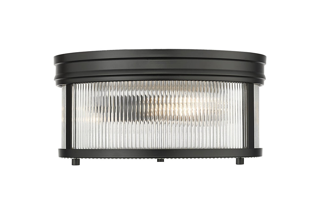 Z-Lite 7504FR13-MB Two Light Flush Mount, Matte Black
