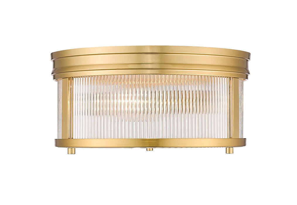 Z-Lite 7504FR13-MGLD Two Light Flush Mount, Modern Gold