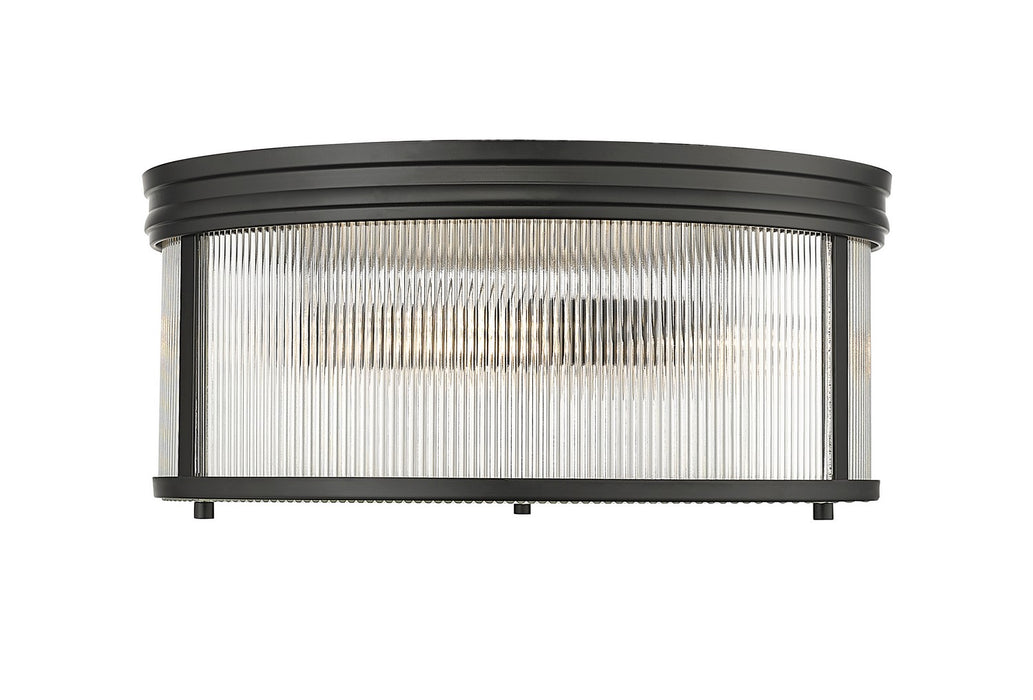 Z-Lite 7504FR18-MB Four Light Flush Mount, Matte Black