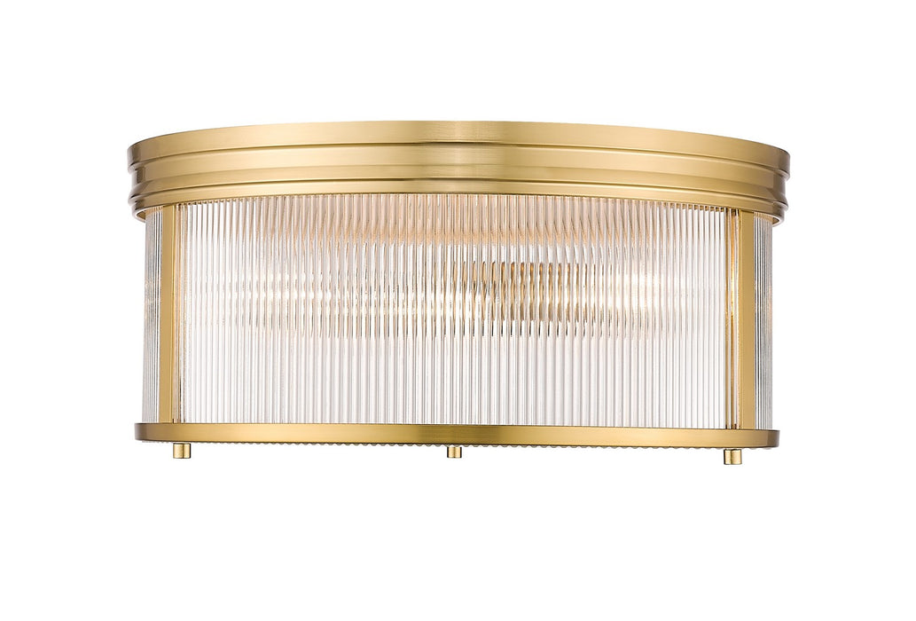 Z-Lite 7504FR18-MGLD Four Light Flush Mount, Modern Gold