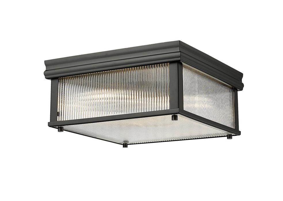 Z-Lite 7504FS13-MB Two Light Flush Mount, Matte Black