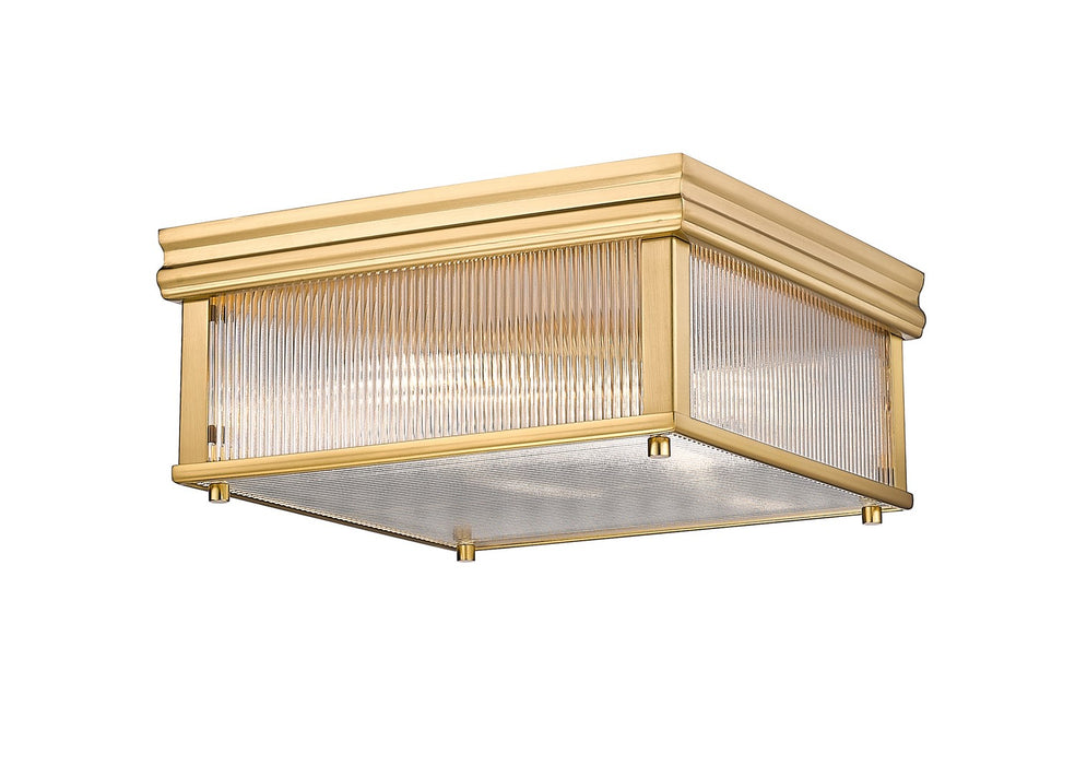 Z-Lite 7504FS13-MGLD Two Light Flush Mount, Modern Gold