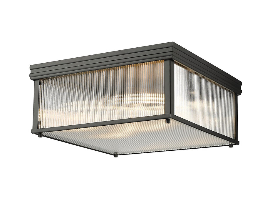 Z-Lite 7504FS18-MB Four Light Flush Mount, Matte Black