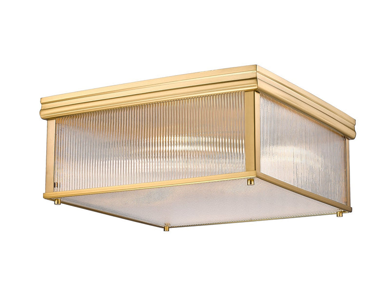 Z-Lite 7504FS18-MGLD Four Light Flush Mount, Modern Gold