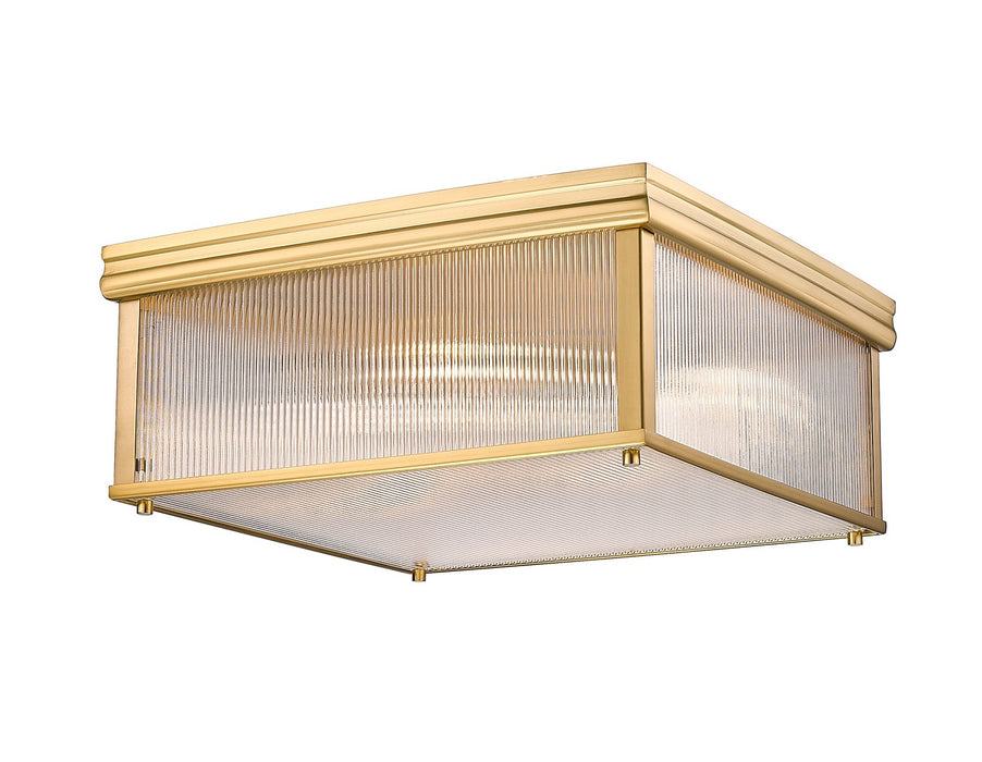 Z-Lite 7504FS18-MGLD Four Light Flush Mount, Modern Gold