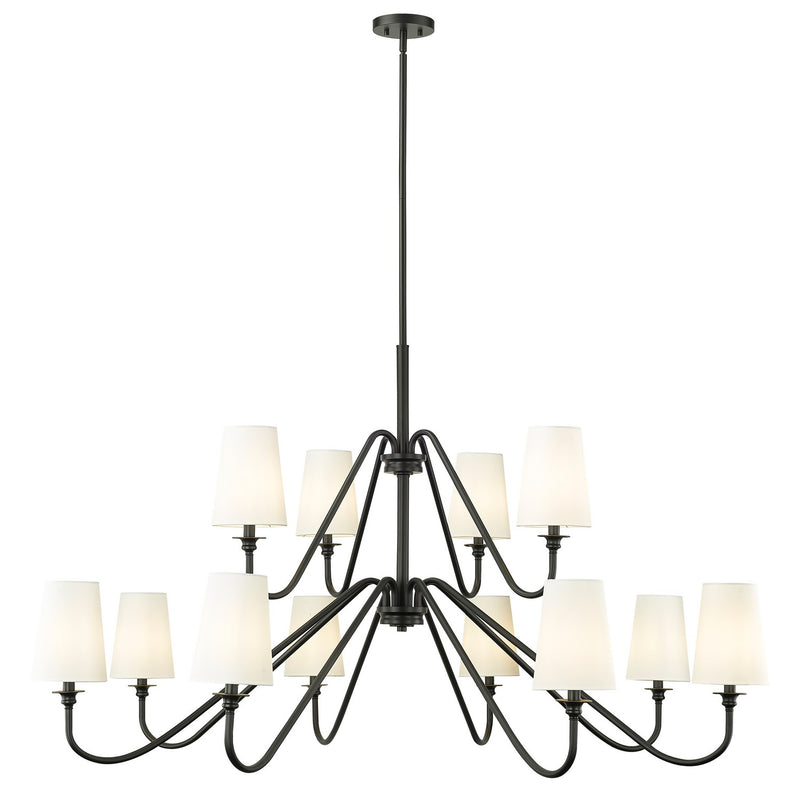 Z-Lite 7509-12-60MB 12 Light Chandelier, Matte Black
