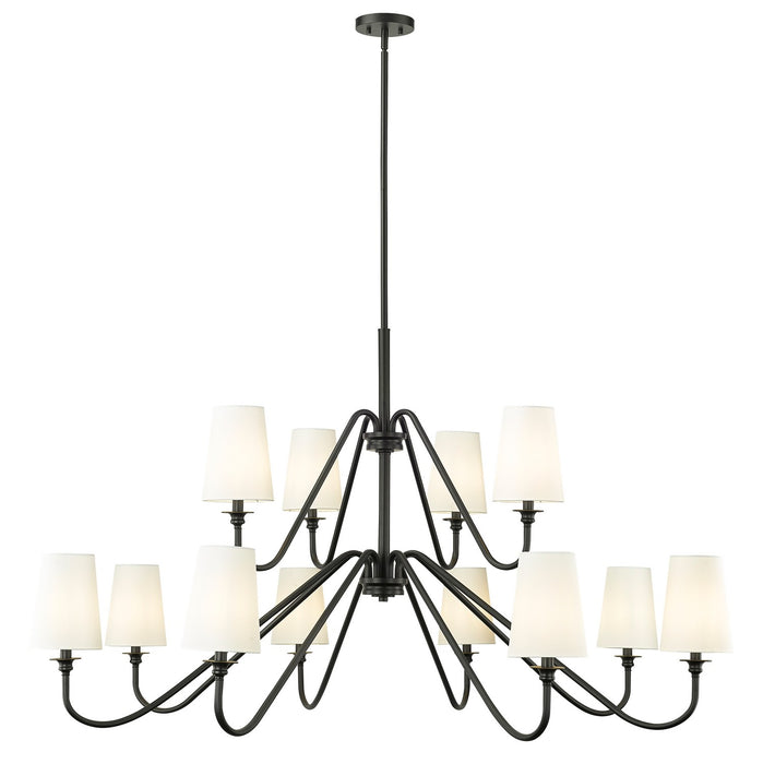 Z-Lite 7509-12-60MB 12 Light Chandelier, Matte Black