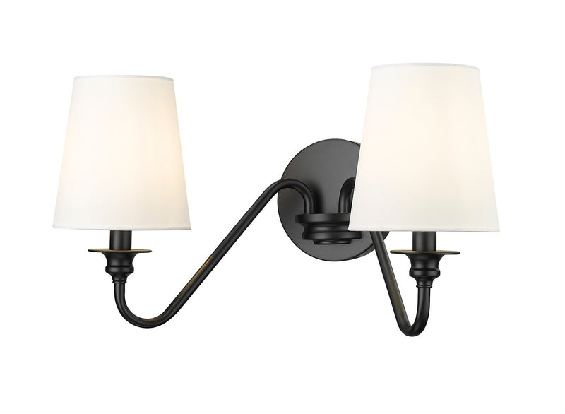 Z-Lite 7509-2S-MB Two Light Wall Sconce, Matte Black
