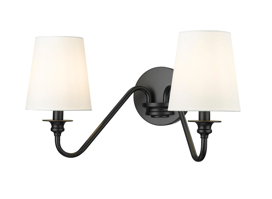 Z-Lite 7509-2S-MB Two Light Wall Sconce, Matte Black
