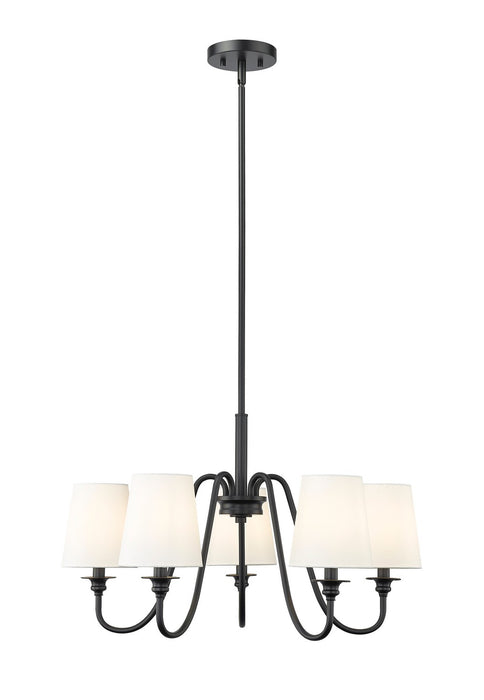 Z-Lite 7509-5-26MB Five Light Chandelier, Matte Black