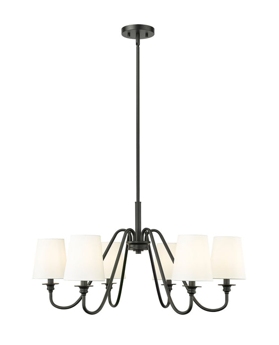 Z-Lite 7509-6-32MB Six Light Chandelier, Matte Black