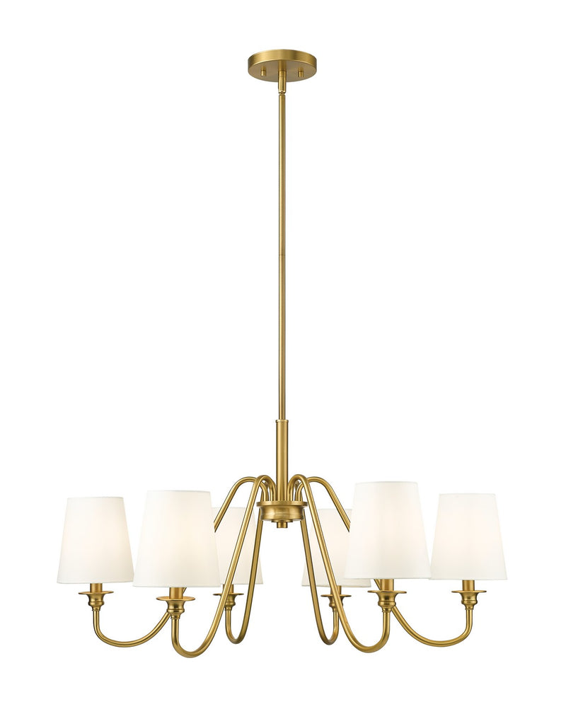 Z-Lite 7509-6-32MGLD Six Light Chandelier, Modern Gold