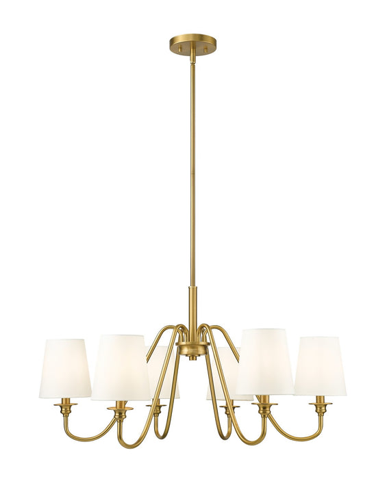 Z-Lite 7509-6-32MGLD Six Light Chandelier, Modern Gold