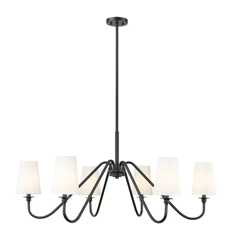 Z-Lite 7509-6-46MB Six Light Chandelier, Matte Black