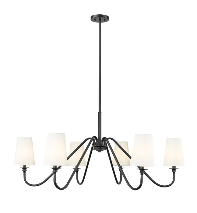 Z-Lite 7509-6-46MB Six Light Chandelier, Matte Black
