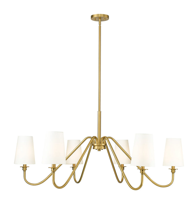 Z-Lite 7509-6-46MGLD Six Light Chandelier, Modern Gold