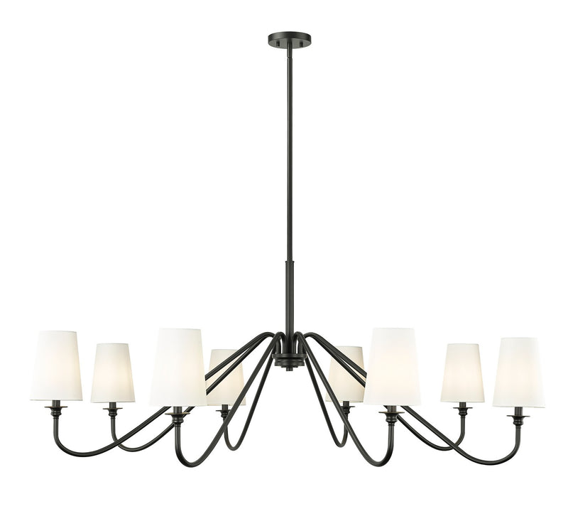 Z-Lite 7509-8-60MB Eight Light Chandelier, Matte Black