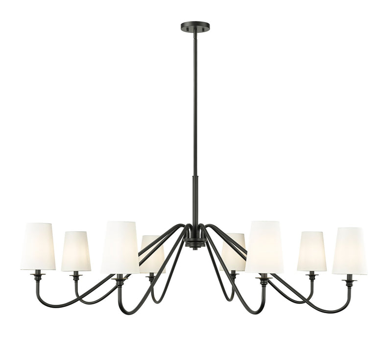 Z-Lite 7509-8-60MB Eight Light Chandelier, Matte Black