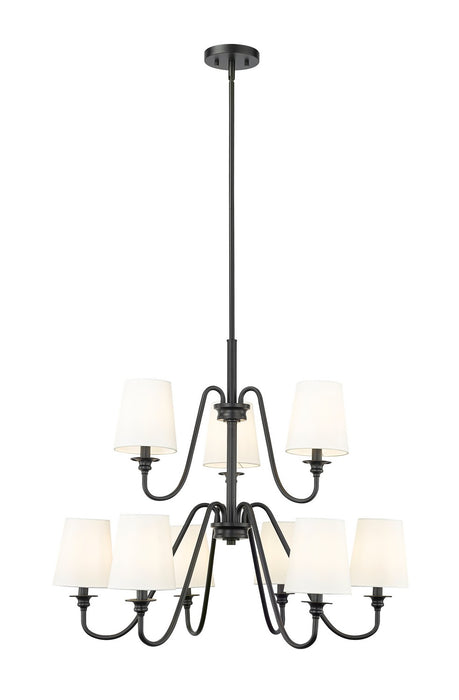 Z-Lite 7509-9-32MB Nine Light Chandelier, Matte Black