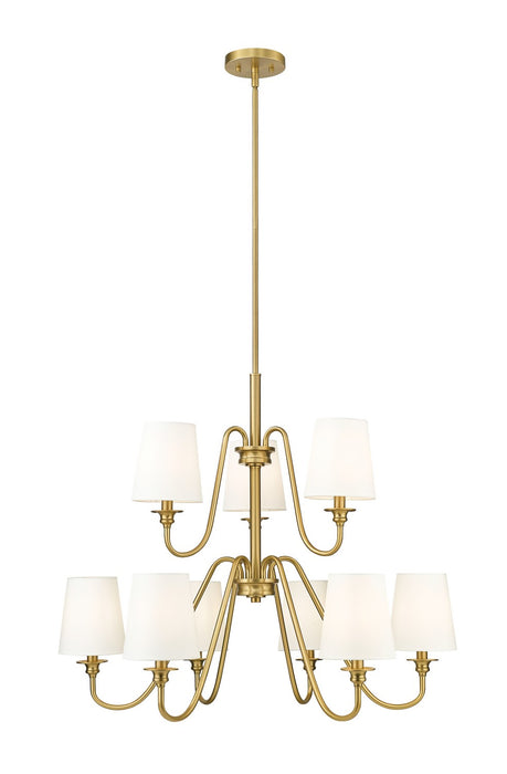 Z-Lite 7509-9-32MGLD Nine Light Chandelier, Modern Gold