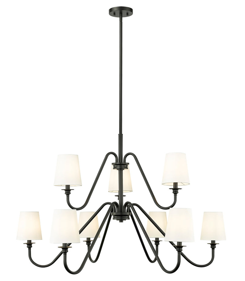 Z-Lite 7509-9-46MB Nine Light Chandelier, Matte Black