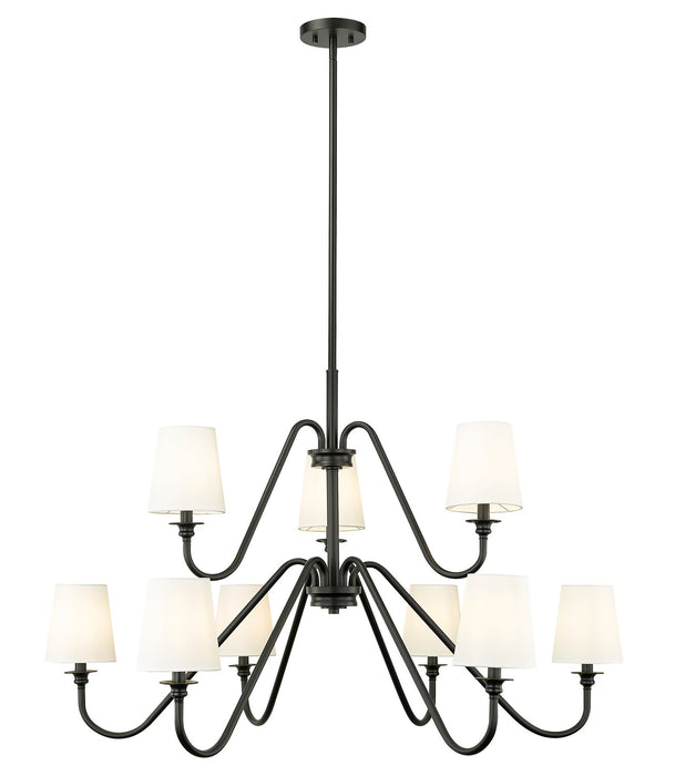 Z-Lite 7509-9-46MB Nine Light Chandelier, Matte Black