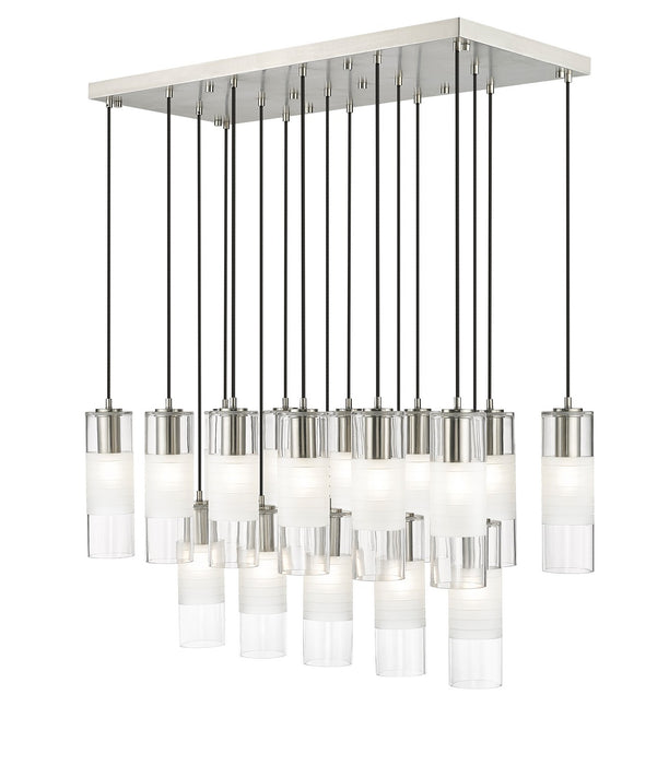 Z-Lite 824P-17L-BN 17 Light Linear Chandelier, Brushed Nickel