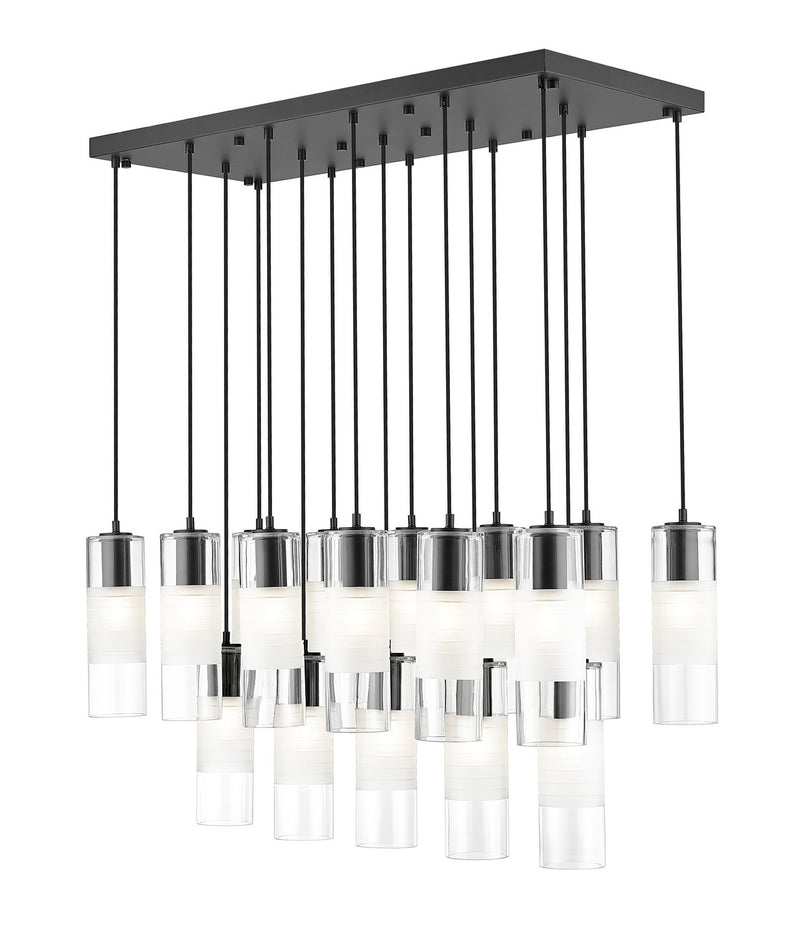 Z-Lite 824P-17L-MB 17 Light Linear Chandelier, Matte Black