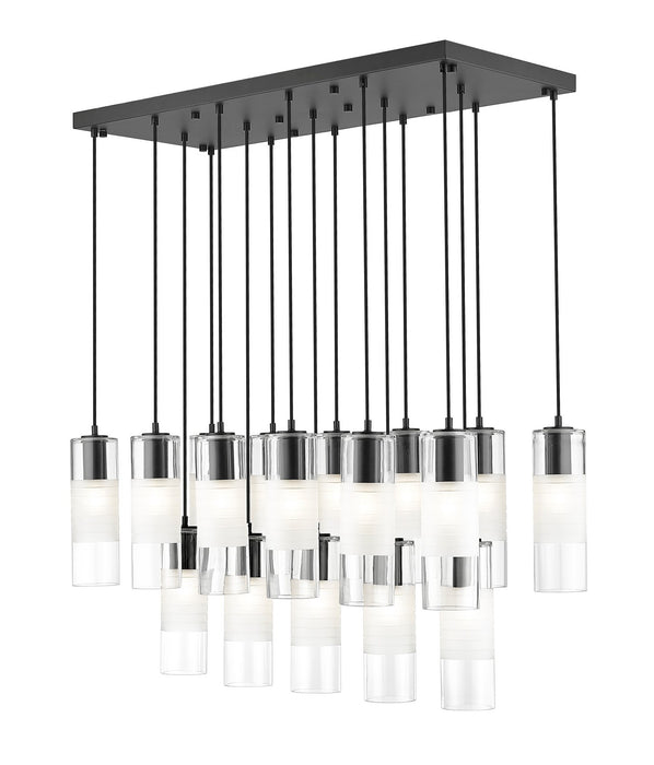 Z-Lite 824P-17L-MB 17 Light Linear Chandelier, Matte Black