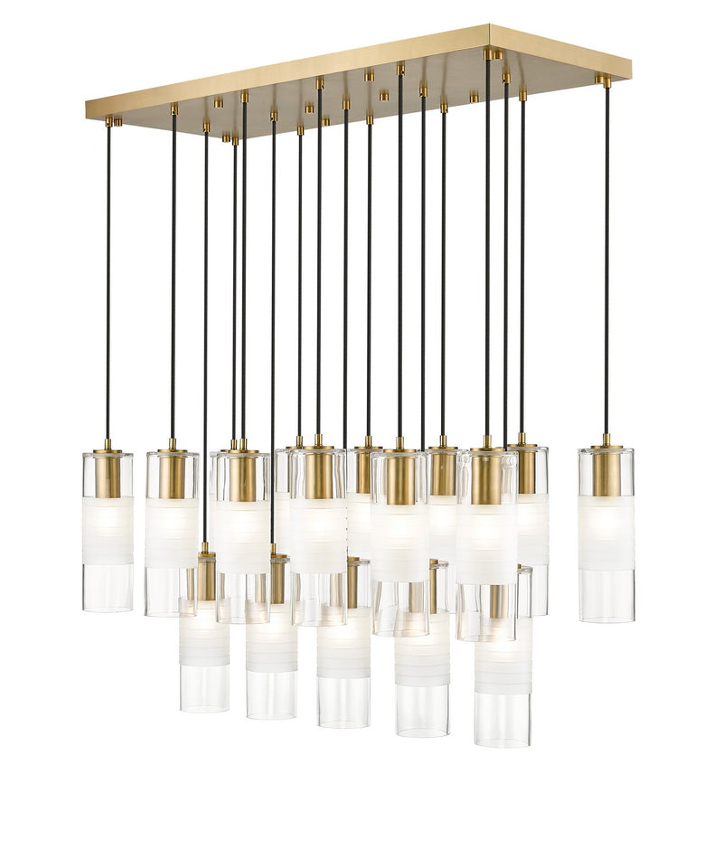 Z-Lite 824P-17L-MGLD 17 Light Linear Chandelier, Modern Gold