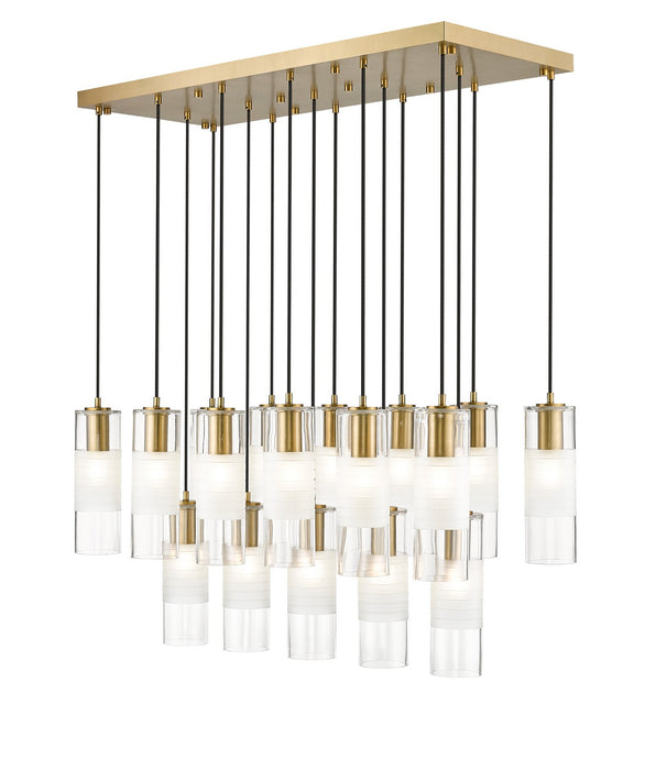 Z-Lite 824P-17L-MGLD 17 Light Linear Chandelier, Modern Gold