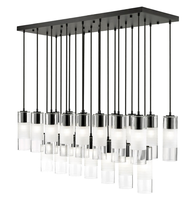 Z-Lite 824P-23L-MB 23 Light Linear Chandelier, Matte Black