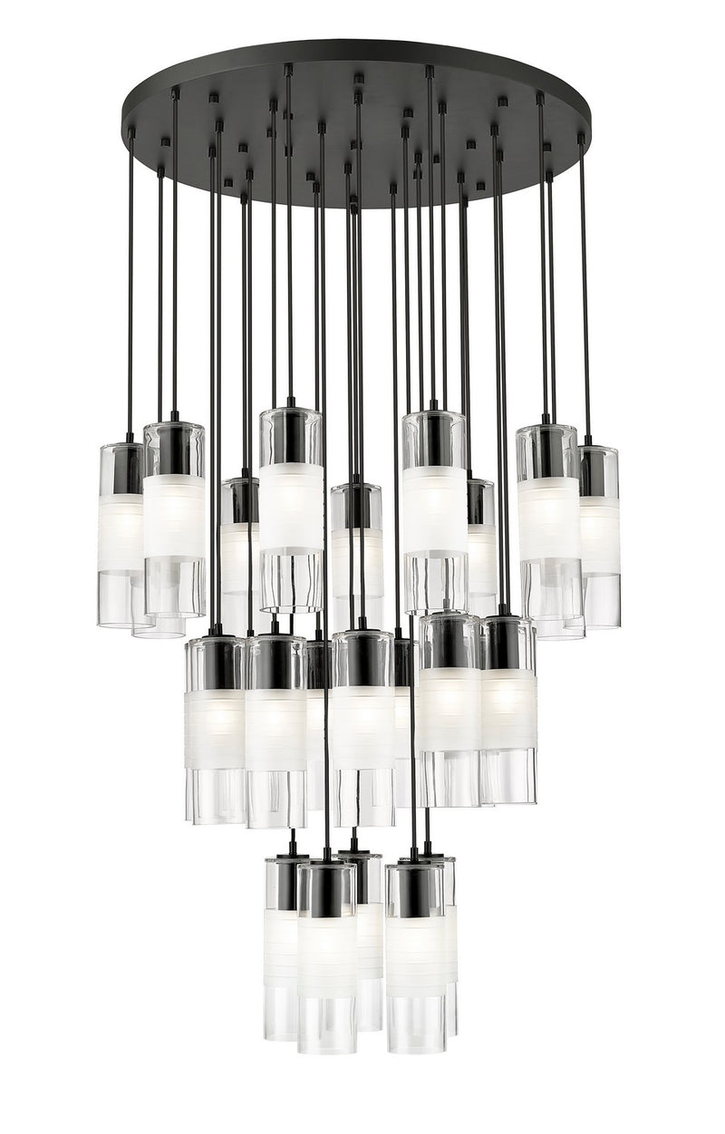 Z-Lite 824P-27R-MB 27 Light Chandelier, Matte Black