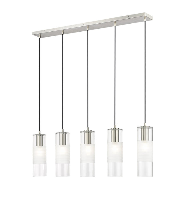Z-Lite 824P-5L-BN Five Light Linear Chandelier, Brushed Nickel