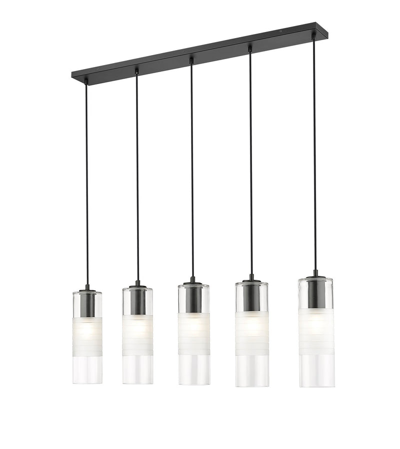 Z-Lite 824P-5L-MB Five Light Linear Chandelier, Matte Black