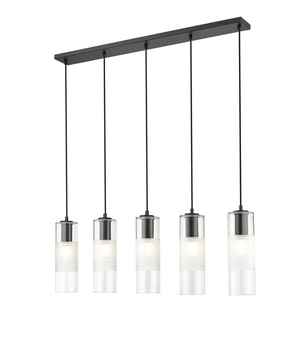 Z-Lite 824P-5L-MB Five Light Linear Chandelier, Matte Black