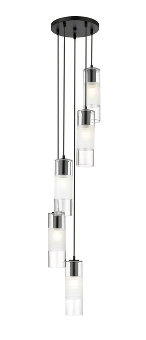 Z-Lite 824P-5R-MB Five Light Chandelier, Matte Black